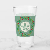 Sand Dollar Seashell Weihnachtskranz Glas (Vorderseite)
