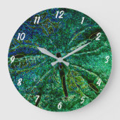 Sand Dollar Seashells Beach Abstrakt blau grün Große Wanduhr (Vorderseite)