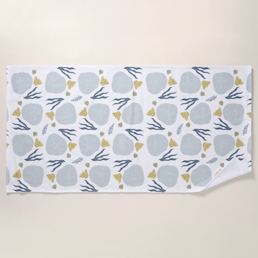 Sand Dollar Seashells Beach Pattern Strandtuch (Vorderseite)