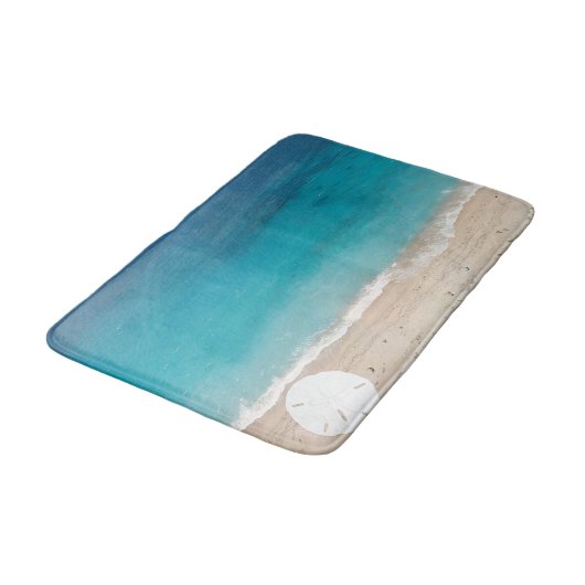 Sand Dollar Seashore Blauer Ozean Badematte (Schrägansicht)