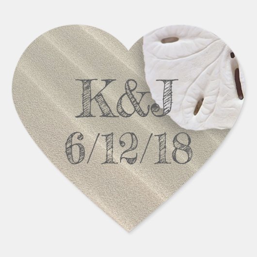 Sand Dollar Seaside Wedding Stickers (Vorderseite)