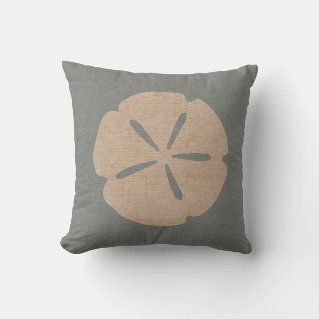 Sand-Dollar-SeeMuschel-Strand-Blau Kissen (Vorderseite)