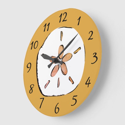 Sand Dollar Sketch Große Wanduhr (Winkel)