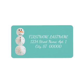 Sand Dollar Snowman Adressaufkleber