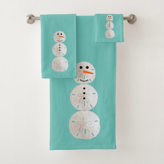 Sand Dollar Snowman Badhandtuch Set (Insitu)