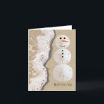 Sand Dollar Snowman Feiertagskarte<br><div class="desc">Tropische Weihnachtskarte - Schnee irgendwo anders</div>