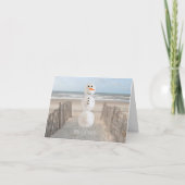 Sand Dollar Snowman Feiertagskarte (Vorderseite)