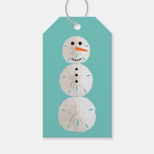 Sand Dollar Snowman Geschenkanhänger (Vorderseite)