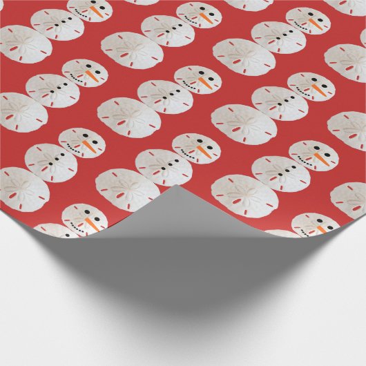 Sand Dollar Snowman Geschenkpapier (Ecke)