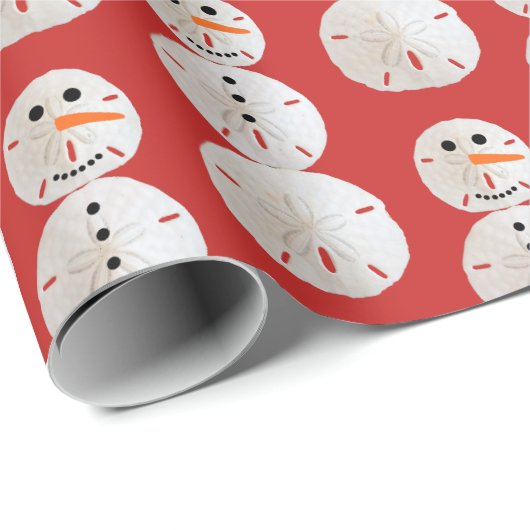 Sand Dollar Snowman Geschenkpapier (Rolleneckpunkt)