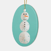 Sand Dollar Snowman Keramik Ornament (Links)