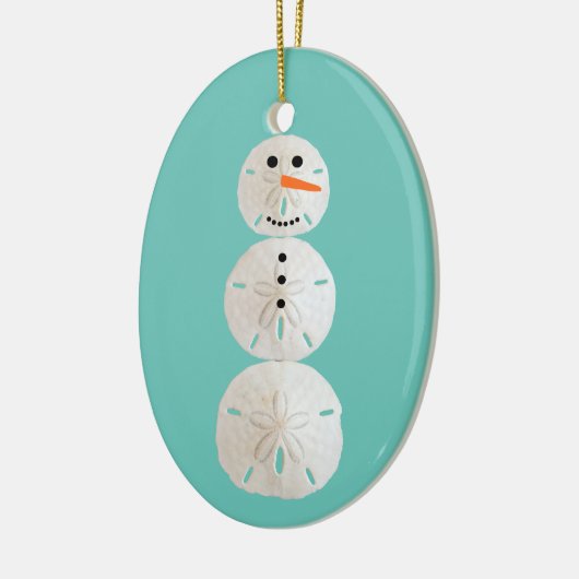 Sand Dollar Snowman Keramik Ornament (Links)