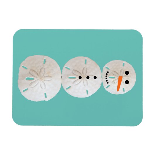 Sand Dollar Snowman Magnet (Horizontal)