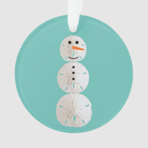 Sand Dollar Snowman Ornament