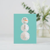 Sand Dollar Snowman Postkarte (Stehend Vorderseite)