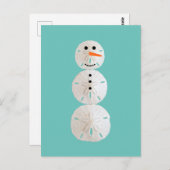Sand Dollar Snowman Postkarte (Vorne/Hinten)