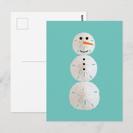 Sand Dollar Snowman Postkarte (Vorne/Hinten)