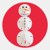 Sand Dollar Snowman Runder Aufkleber (Vorderseite)