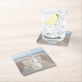 Sand Dollar Snowman Square Paper Untersetzer (Vor Ort)