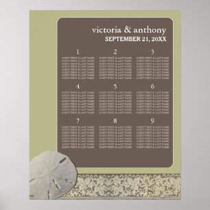 Sand-Dollar-Spitze, Vintager Beach-Hochzeitsplan Poster