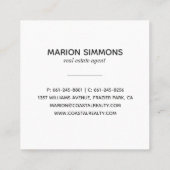 Sand Dollar Square Business Card Quadratische Visitenkarte (Rückseite)