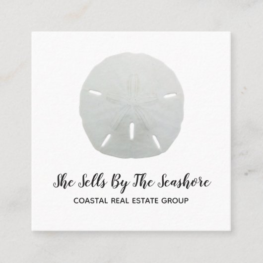 Sand Dollar Square Business Card Quadratische Visitenkarte (Vorderseite)