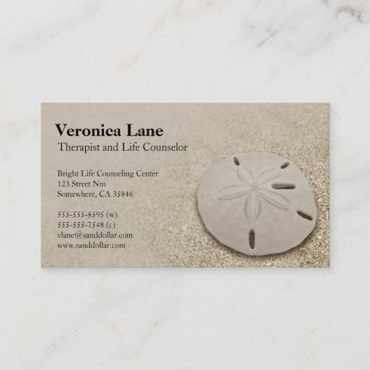 Sand Dollar Standard Business Card Visitenkarte (Vorderseite)