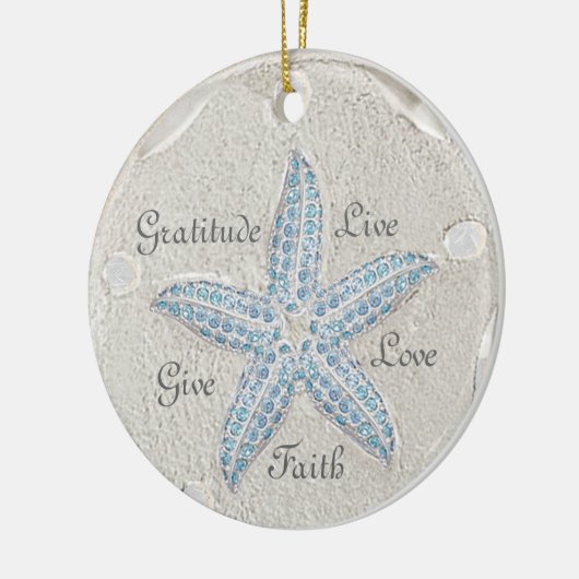 Sand Dollar Starfish Gem Ornament (Links)