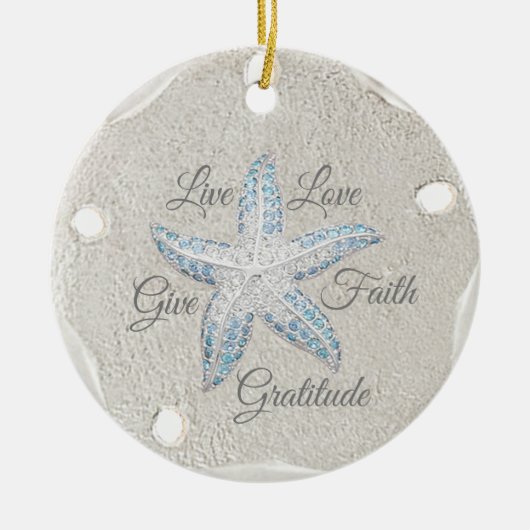 Sand Dollar Starfish Gem Ornament (Vorne)
