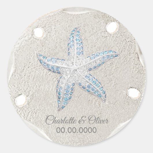 Sand Dollar Starfish Gem Runder Aufkleber (Vorderseite)