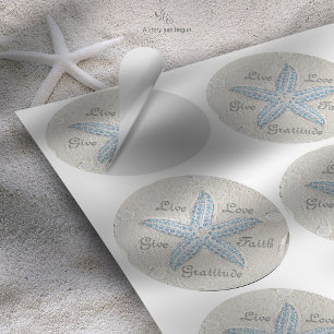 Sand Dollar Starfish Gem Runder Aufkleber