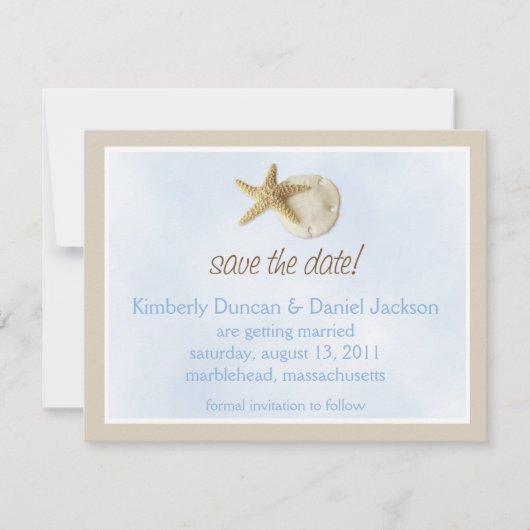 Sand Dollar & Starfish Save the Date (Vorderseite)