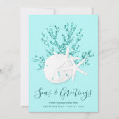 Sand Dollar Starfish Seen & Grüße Weihnachten (Vorderseite)