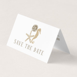 Sand Dollar, Starfish, Seepferd Save the Date Kart Visitenkarten