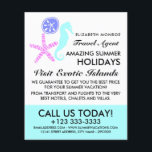 Sand Dollar, Starfish, Seepferd, Travel Agent Flyer<br><div class="desc">Sand-Dollar,  Starfish,  Seepferd,  Travel Agent Werbe-Flyer von der Business Card Store.</div>