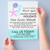 Sand Dollar, Starfish, Seepferd, Travel Agent Flyer (Hand)