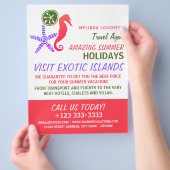 Sand Dollar, Starfish, Seepferd, Travel Agent Flyer (Hand)