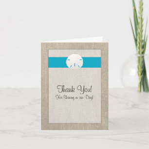 Sand-Dollar-Strand-Hochzeit danken Ihnen, - Malibu Dankeskarte
