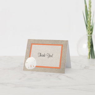 Sand-Dollar-Strand-Hochzeit-Dankeskarten - Orange Dankeskarte