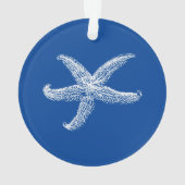 Sand Dollar Tropical Christmas Holiday Navy Ornament (Rückseite)