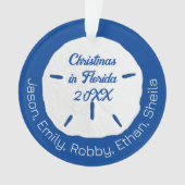 Sand Dollar Tropical Christmas Holiday Navy Ornament (Vorderseite)