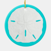 Sand Dollar Türkis Custom Beach Weihnachten Keramik Ornament (Hinten)