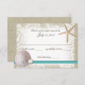 Sand Dollar und Pearl Response RSVP Karte (Vorne/Hinten)