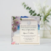 Sand-Dollar- und Spitzen-Tropeneinladung Einladung (Stehend Vorderseite)