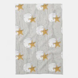 Sand Dollar und Starfish auf Handtuch aus Drifthol