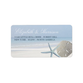 Sand Dollar und Starfish Beach Hochzeit Adressaufkleber