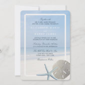 Sand Dollar und Starfish Beach Hochzeit Einladung (Vorderseite)