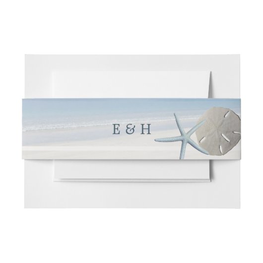 Sand Dollar und Starfish Beach Hochzeit Einladungsbanderole (Vorderseite Beispiel)
