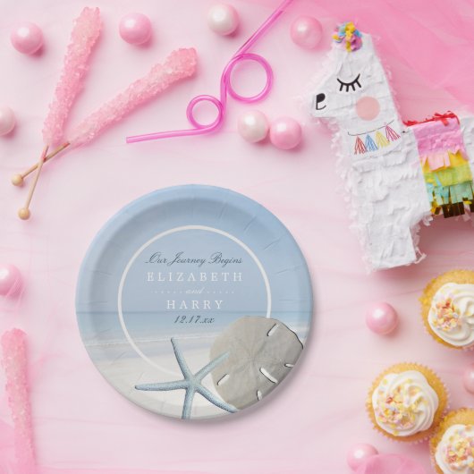 Sand Dollar und Starfish Beach Hochzeit Pappteller (Party)