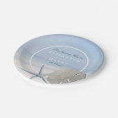 Sand Dollar und Starfish Beach Hochzeit Pappteller (Schrägansicht)